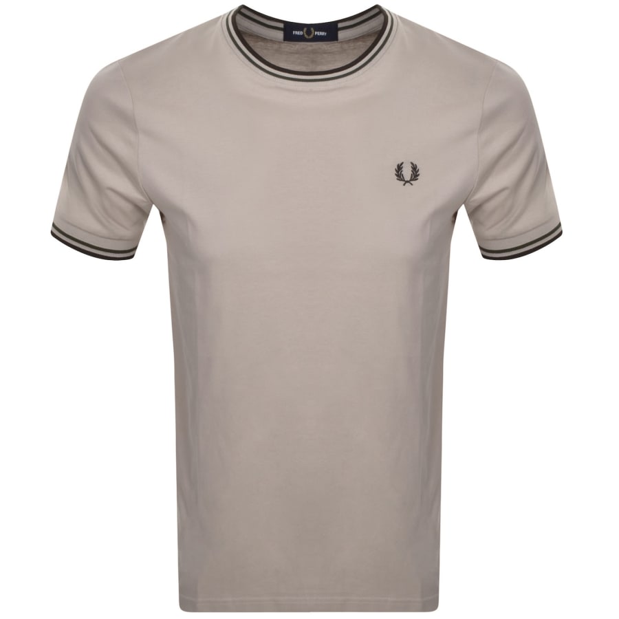 Fred Perry Twin Tipped T Shirt Brown | Mainline Menswear gb